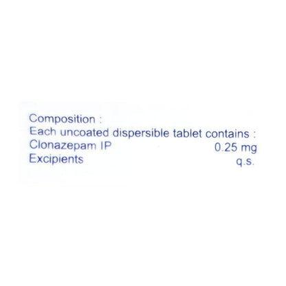 Clonafit MD 0.25mg Tablet 10'S - Global Surgicals