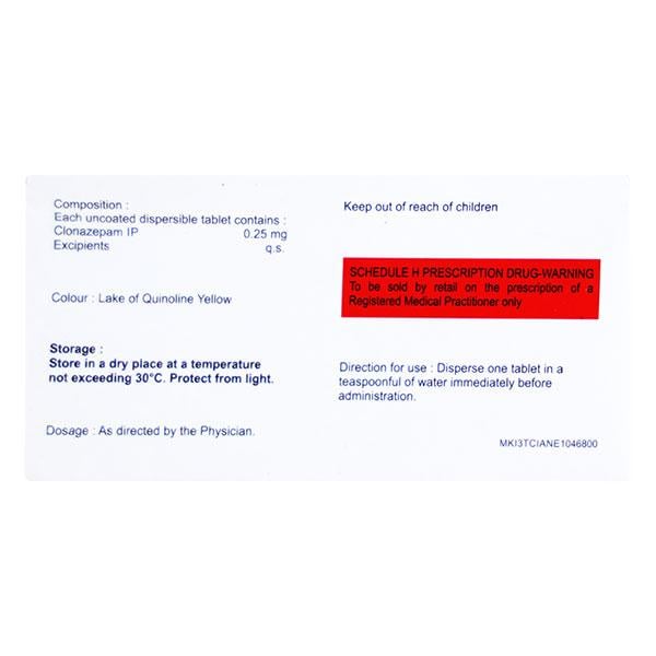 Clonafit MD 0.25mg Tablet 10'S - Global Surgicals