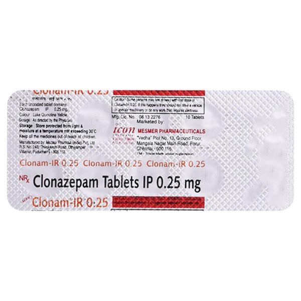Clonam IR 0.25mg Tablet 10'S - Global Surgicals