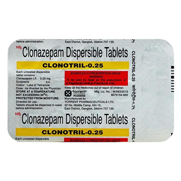 Clonotril 0.25mg Tablet 15'S - Global Surgicals
