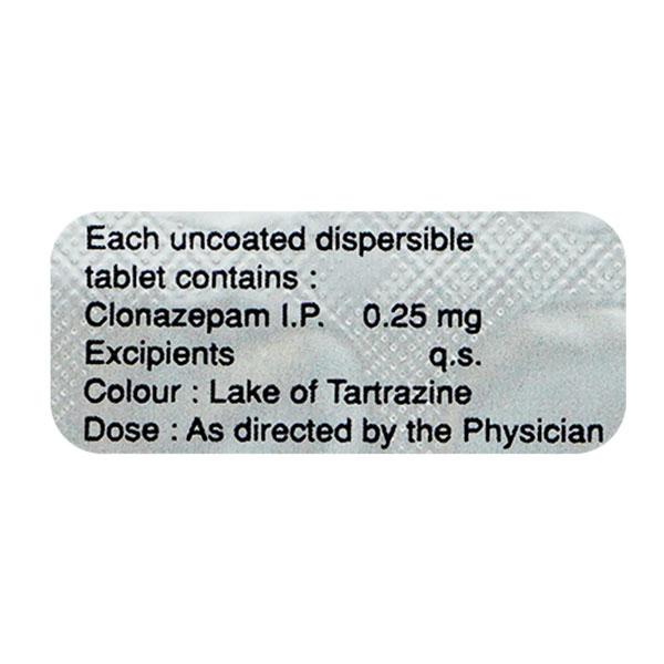 Clonotril 0.25mg Tablet 15'S - Global Surgicals