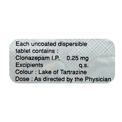 Clonotril 0.25mg Tablet 15'S - Global Surgicals