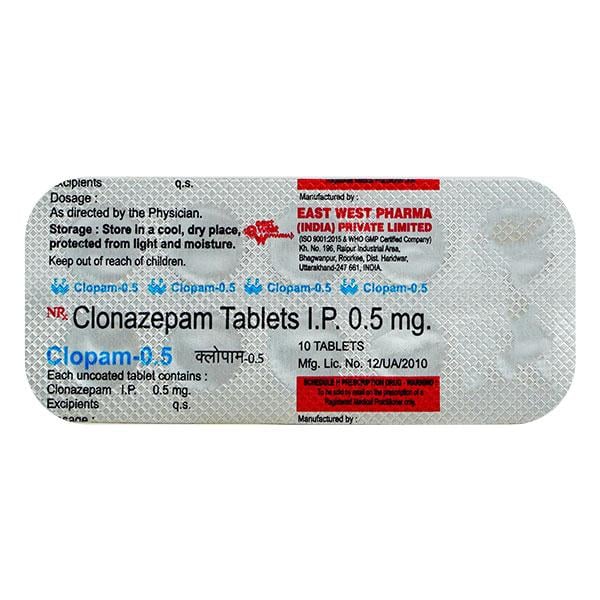 Clopam 0.5mg Tablet 10'S - Global Surgicals