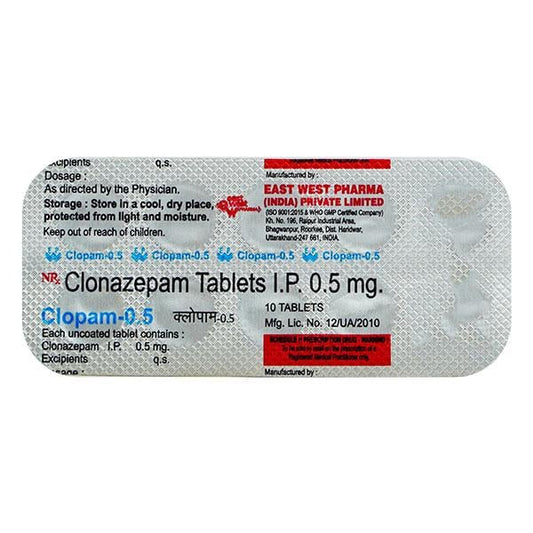Clopam 0.5mg Tablet 10'S - Global Surgicals