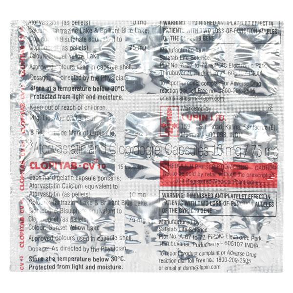 Clopitab CV 10mg Capsule 15'S - Global Surgicals