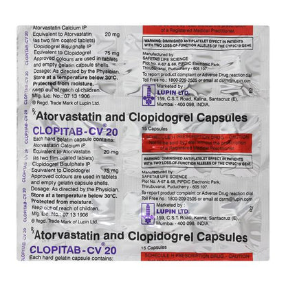 Clopitab CV 20mg Capsule 15'S - Global Surgicals