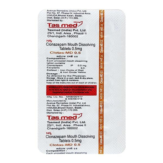 CLOTAS MD 0.5 Tablet 10's - Global Surgicals