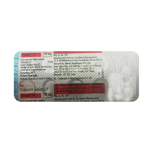 Clozam 10mg Tablet 10'S - Global Surgicals