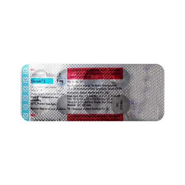 Clozam 5mg Tablet 10'S - Global Surgicals