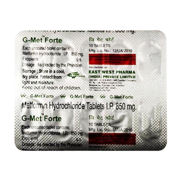 G Met Forte 1000mg Tablet 10'S