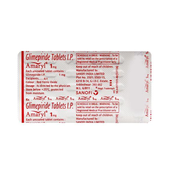Amaryl 1mg Tablet 30'S