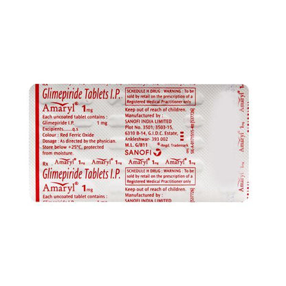 Amaryl 1mg Tablet 30'S