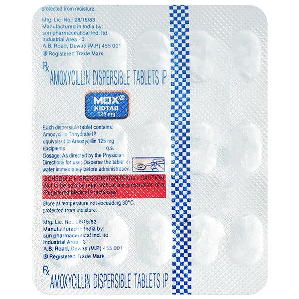 MOX Kidtab 125mg Tablet 15'S