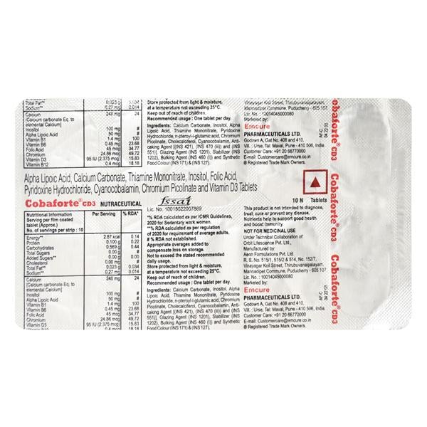 Cobaforte Cd3 Tablet 10'S - Global Surgicals