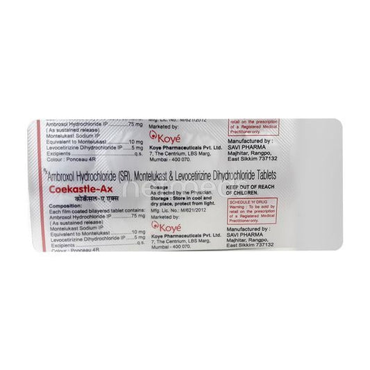 Coekastle AX Tablet 10'S - Global Surgicals