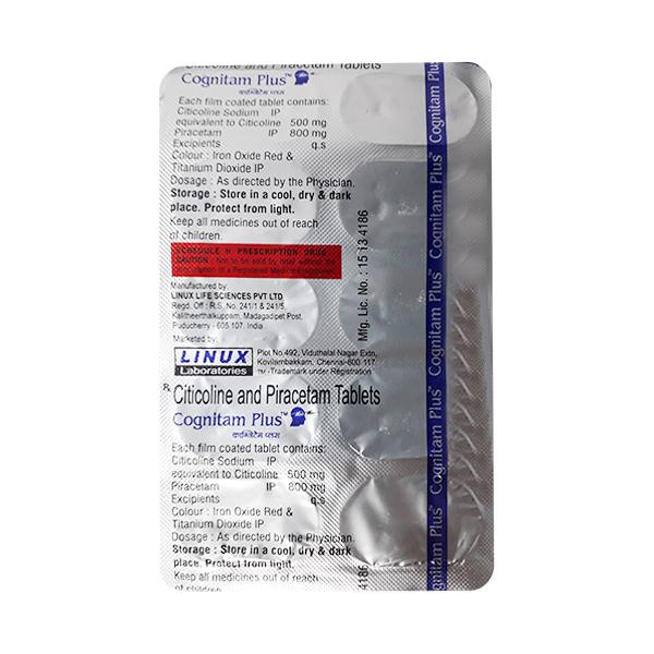 COGNITAM PLUS 500/800 Tablet 10's - Global Surgicals