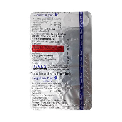 COGNITAM PLUS 500/800 Tablet 10's - Global Surgicals