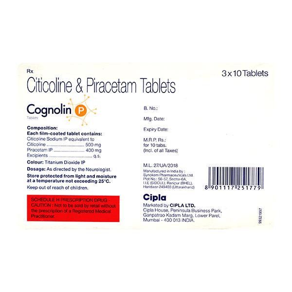 Cognolin P Tablet 10'S - Global Surgicals
