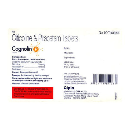 Cognolin P Tablet 10'S - Global Surgicals