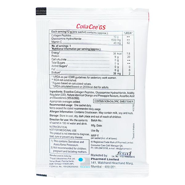 Collacee GS Added Orange Pineapple Flavour Sugar Free Powder 12gm - Global Surgicals