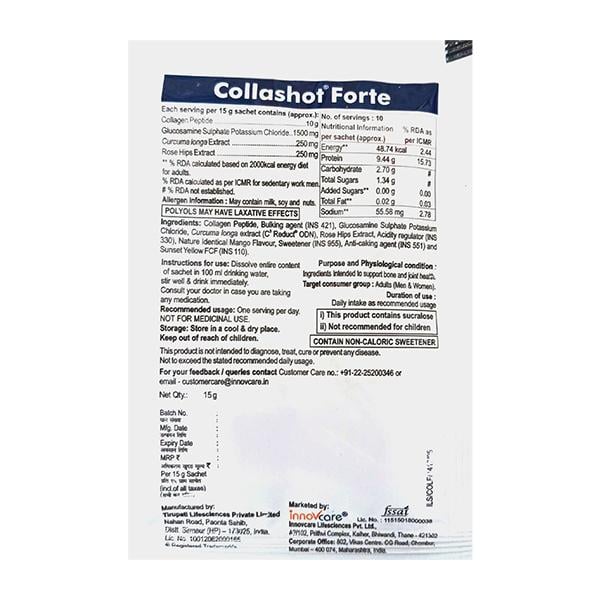 COLLASHOT FORTE NO ADDED SUGAR Powder 15g - Global Surgicals