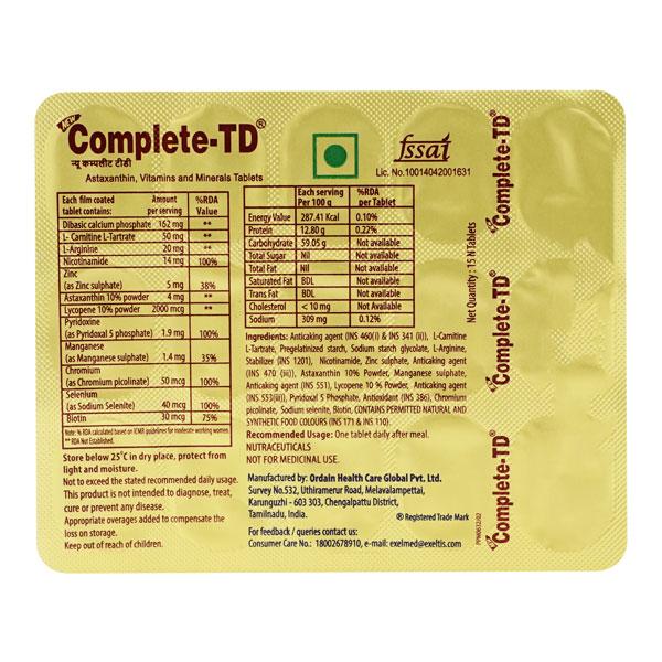 COMPLETE TD NEW Tablet 15's - Global Surgicals