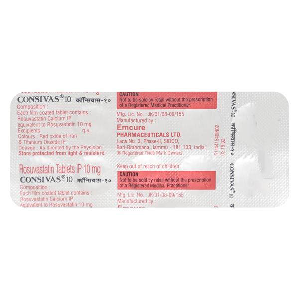 Consivas 10mg Tablet 10'S - Global Surgicals