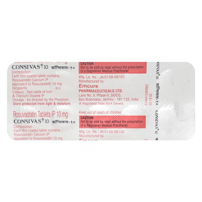 Consivas 10mg Tablet 10'S - Global Surgicals