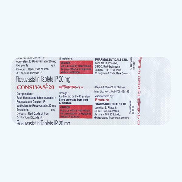 Consivas 20mg Tablet 10'S - Global Surgicals
