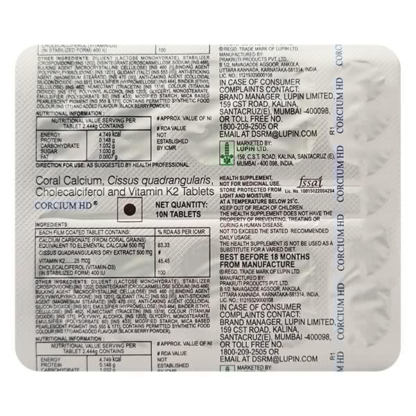 CORCIUM HD Tablet 10's - Global Surgicals