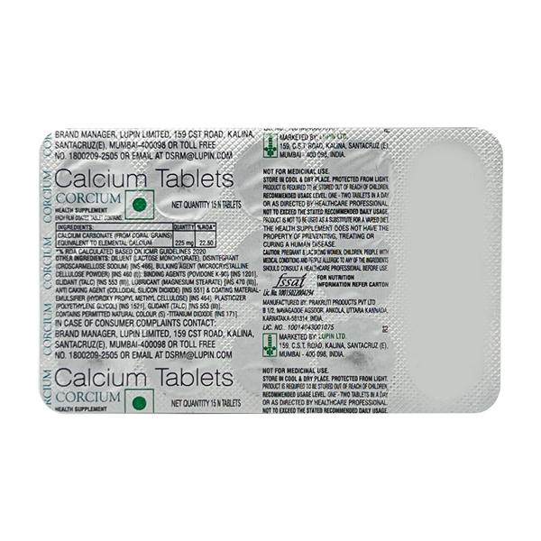 Corcium Tablet 15'S - Global Surgicals
