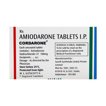 Cordarone 100mg Tablet 10'S - Global Surgicals
