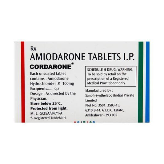 Cordarone 100mg Tablet 10'S - Global Surgicals