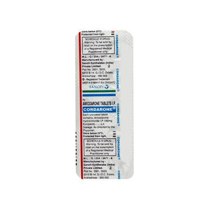 Cordarone 100mg Tablet 10'S - Global Surgicals
