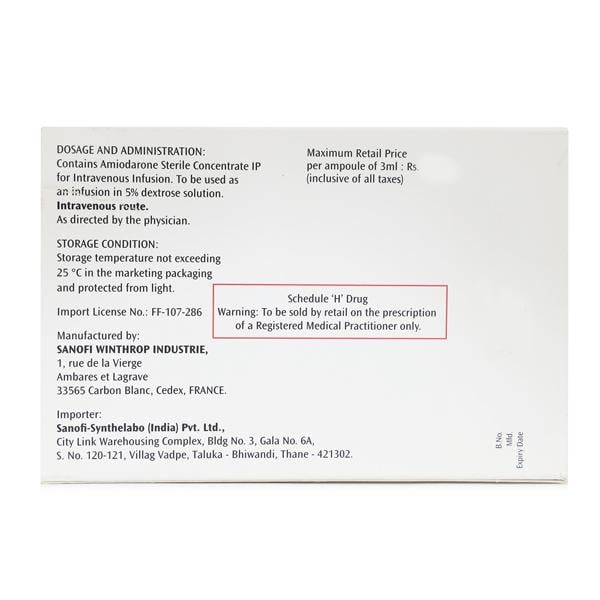 Cordarone Injection 3ml - Global Surgicals
