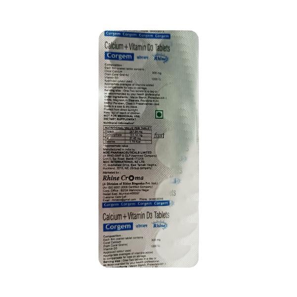 CORGEM Tablet 10's - Global Surgicals
