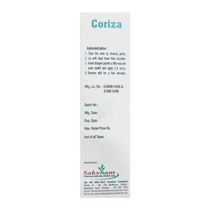 CORIZA Nasal Spray 10ml - Global Surgicals