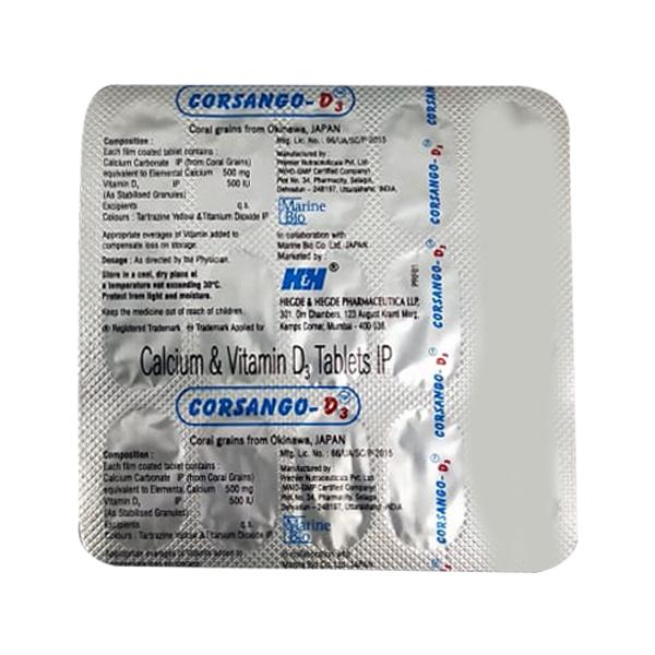 CORSANGO D3 Tablet 15's - Global Surgicals