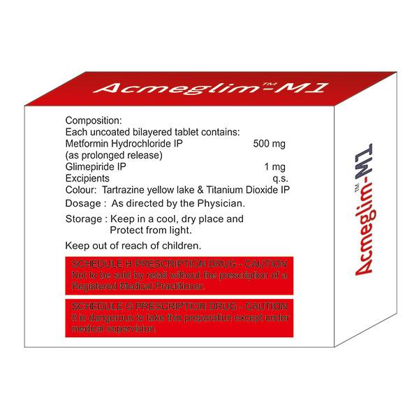 ACMEGLIM M 1 Tablet 10's