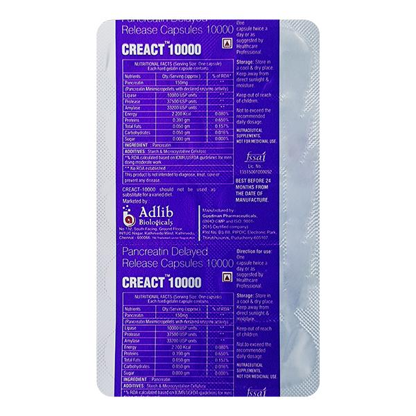 CREACT 10000 Capsule 10's - Global Surgicals