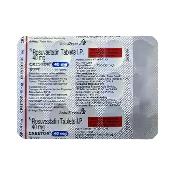 CRESTOR 40 Tablet 15's - Global Surgicals