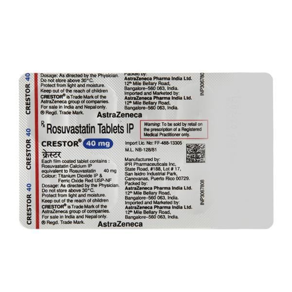 Crestor 40mg Tablet 10'S - Global Surgicals