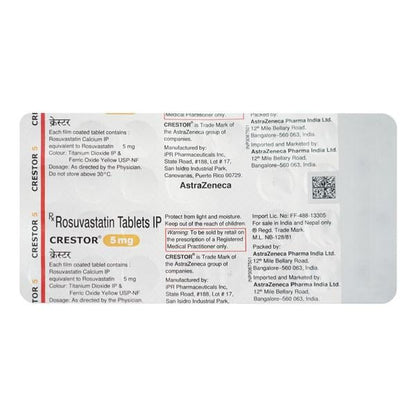 Crestor 5mg Tablet 30'S - Global Surgicals