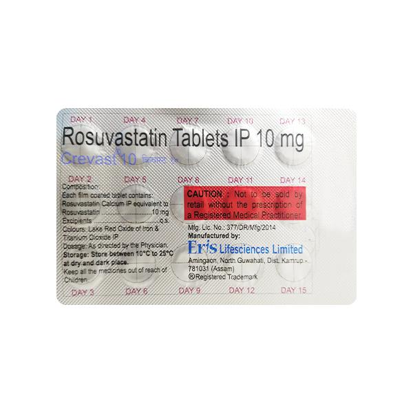 CREVAST 10 Tablet 15's - Global Surgicals