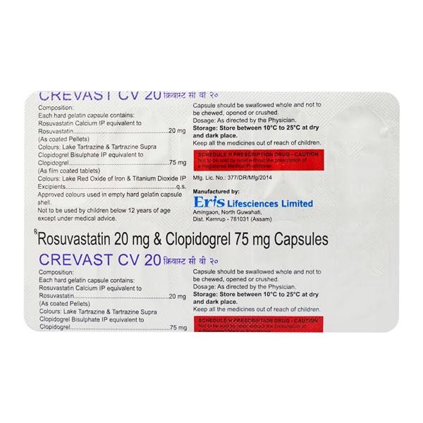 Crevast CV 20mg Capsule 10'S - Global Surgicals