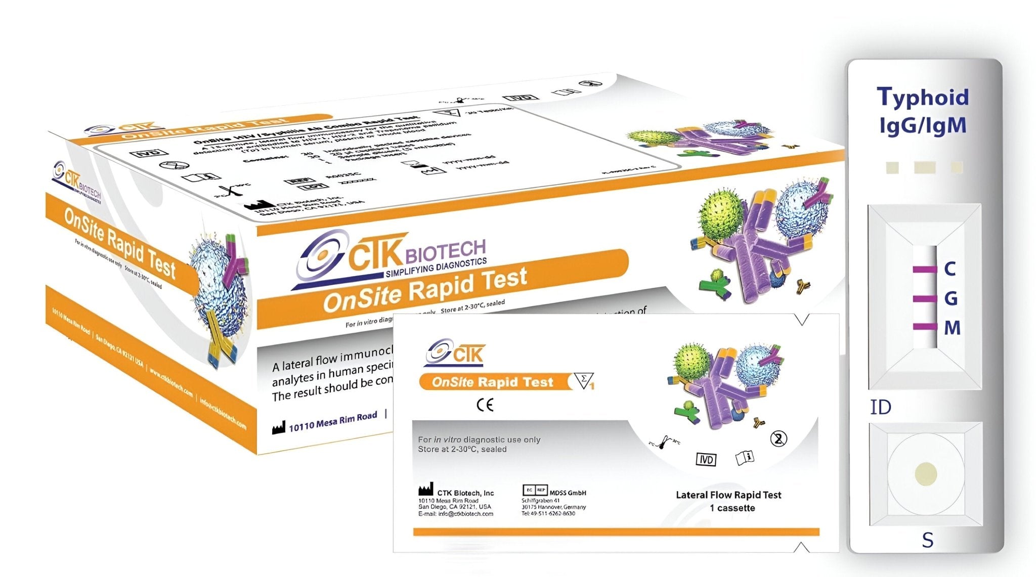 CTK Typhoid IgG/IgM Rapid Card - Global Surgicals