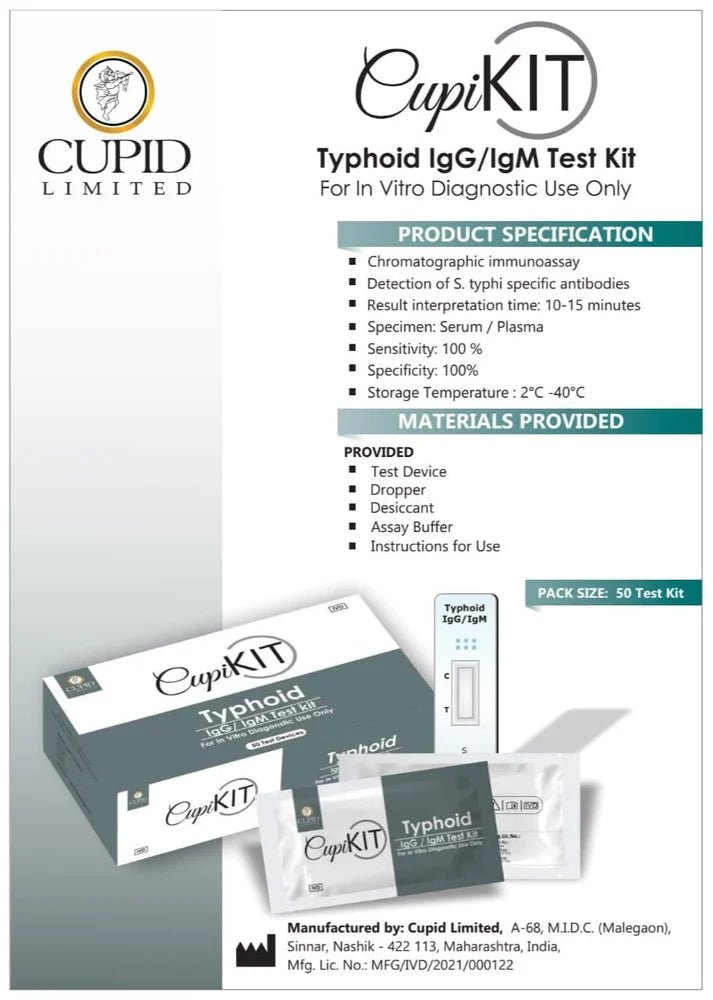 Cupikit Typhoid IgG/IgM Rapid Card - Global Surgicals