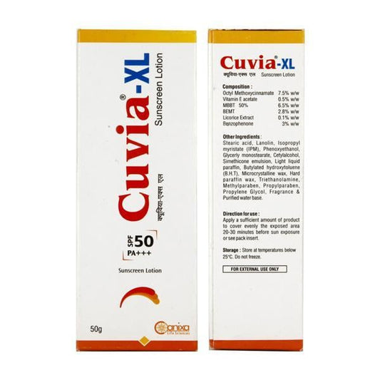 Cuvia XL SPF 50 PA+++ Sunscreen Lotion 50gm - Global Surgicals