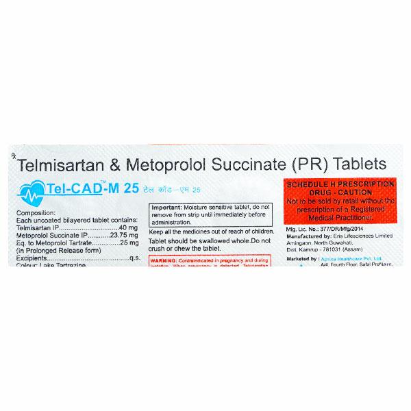 TEL CAD M 25mg Tablet 10's
