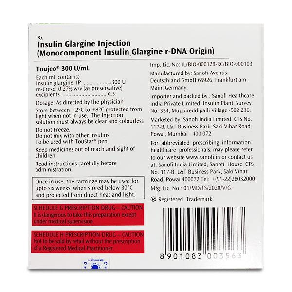 TOUJEO 300units Cartridge 3x1.5ml